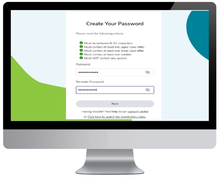 Green Shield Canada Everywhere Tool - Create password page screenshot